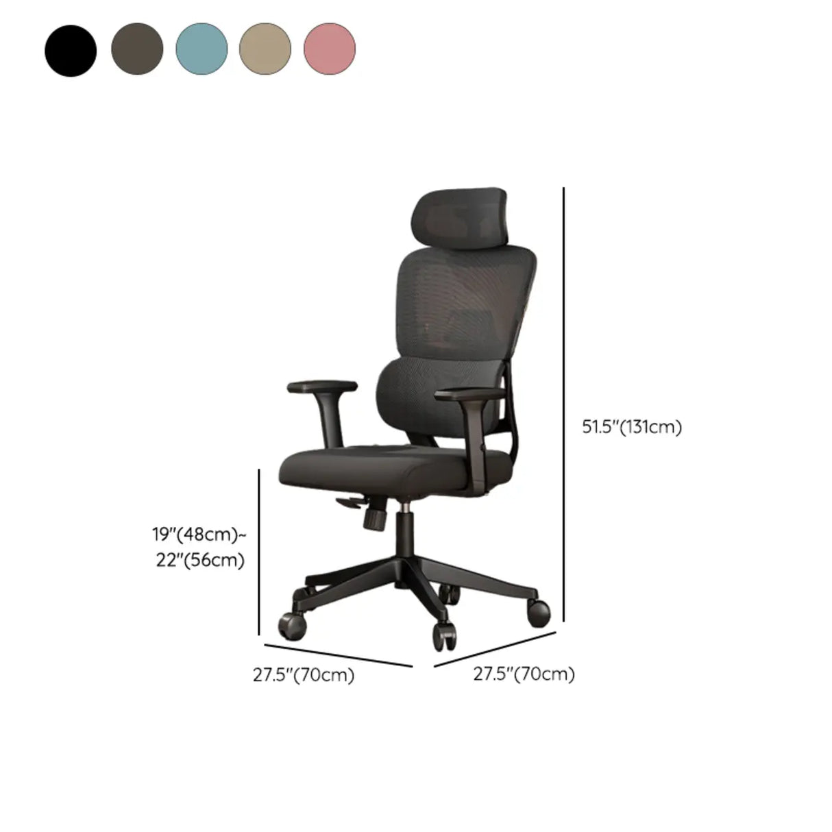 Lumbar Support Tilt Swivel Mesh Adjustable Office Chair Image - 23