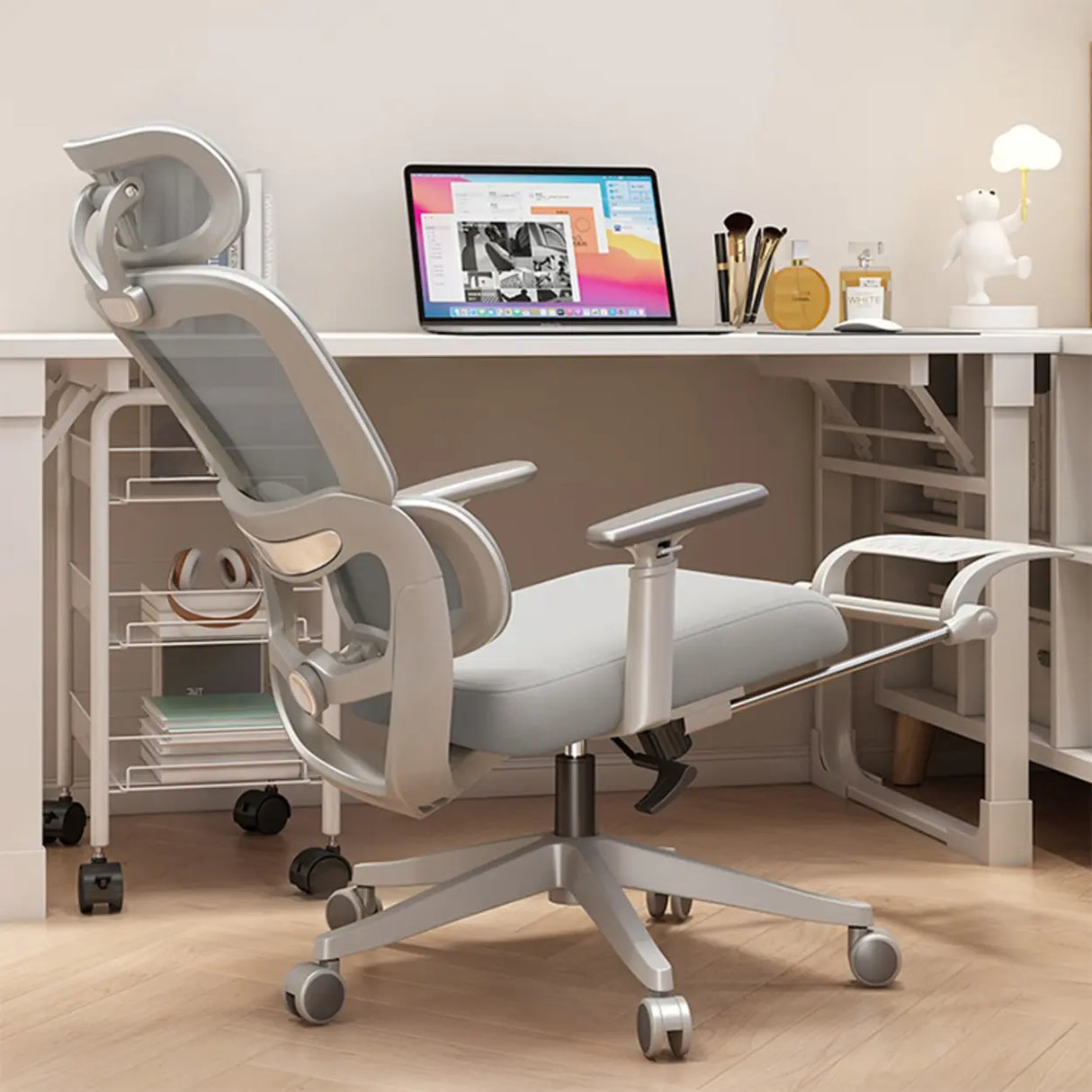 Lumbar Support Tilt Swivel Mesh Adjustable Office Chair Image - 3