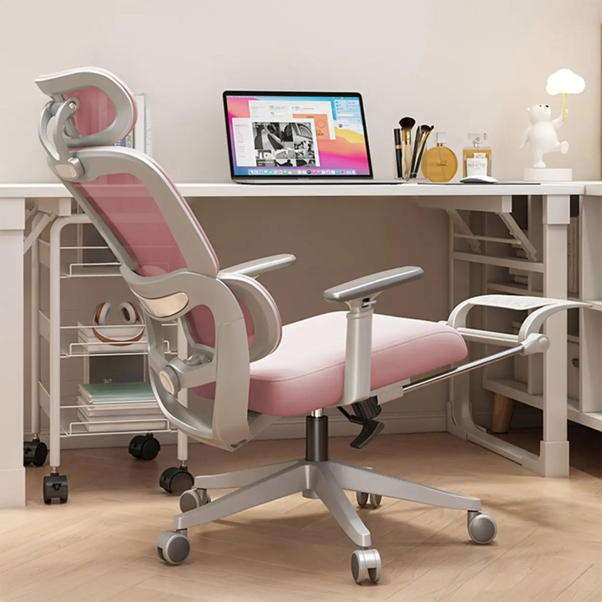 Lumbar Support Tilt Swivel Mesh Adjustable Office Chair Image - 5