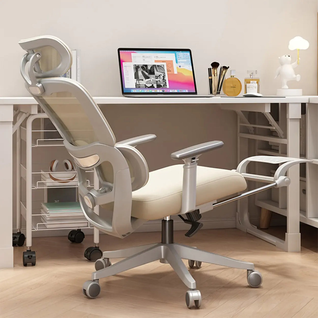 Lumbar Support Tilt Swivel Mesh Adjustable Office Chair Image - 9