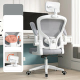 Lumbar Support White Adjustable Tilt Seating Office Chair Image - 15