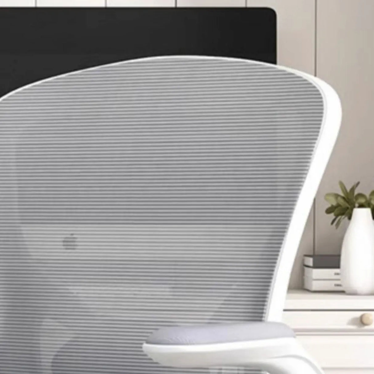 Lumbar Support White Adjustable Tilt Seating Office Chair Image - 16