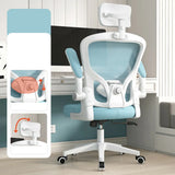 Lumbar Support White Adjustable Tilt Seating Office Chair Image - 17