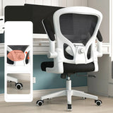 Lumbar Support White Adjustable Tilt Seating Office Chair Image - 3