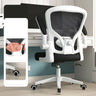 Lumbar Support White Adjustable Tilt Seating Office Chair Image - 3