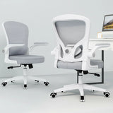Lumbar Support White Adjustable Tilt Seating Office Chair Image - 4