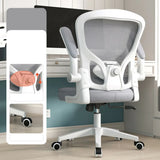 Lumbar Support White Adjustable Tilt Seating Office Chair Image - 5