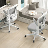 Lumbar Support White Adjustable Tilt Seating Office Chair Image - 6