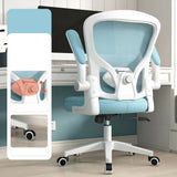 Lumbar Support White Adjustable Tilt Seating Office Chair Image - 8