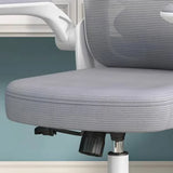 Lumbar Support White Adjustable Tilt Seating Office Chair Image - 9