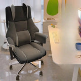 Lumbar Support White Leather Gaming Aluminum Office Chair Image - 13