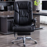 Luxurious Adjustable Swivel Cowhide Black Office Chair Image - 1