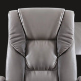 Luxurious Adjustable Swivel Cowhide Black Office Chair Image - 10