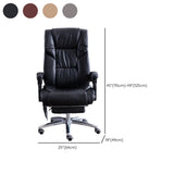Luxurious Adjustable Swivel Cowhide Black Office Chair #size