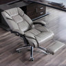 Luxurious Adjustable Swivel Cowhide Black Office Chair Image - 4