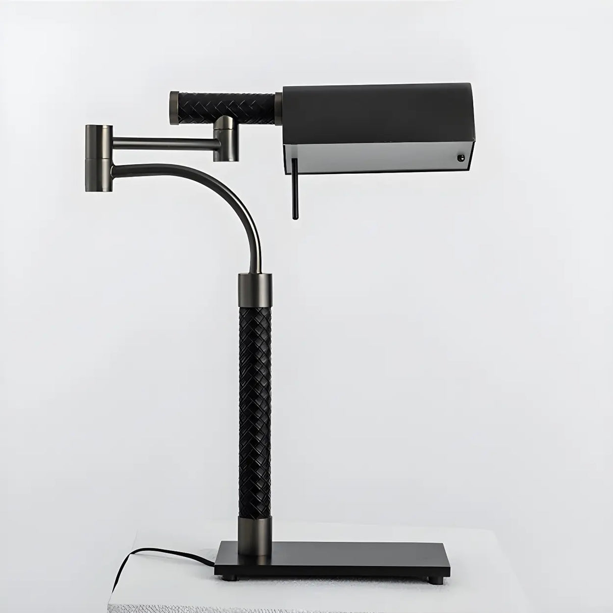 Luxurious Black Geometric LED Bedside Table Lamp Image - 9