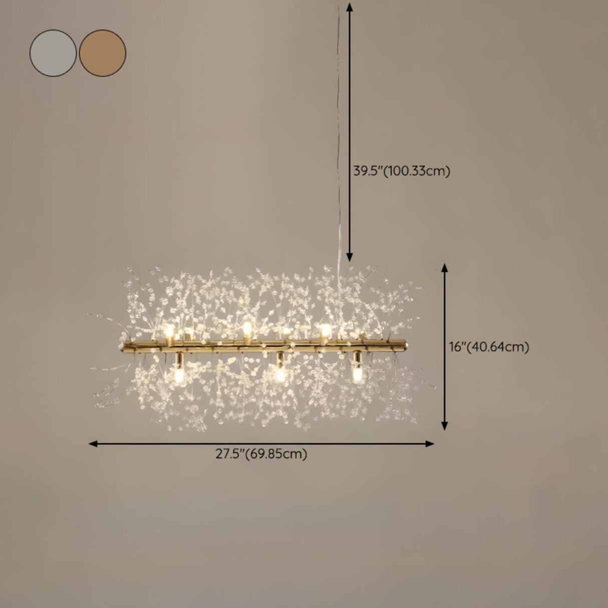 Luxurious Crystal Branch Island Chandelier Light 