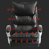 Luxurious Ergonomic Black Office Leather Chair with Armrest Image - 10