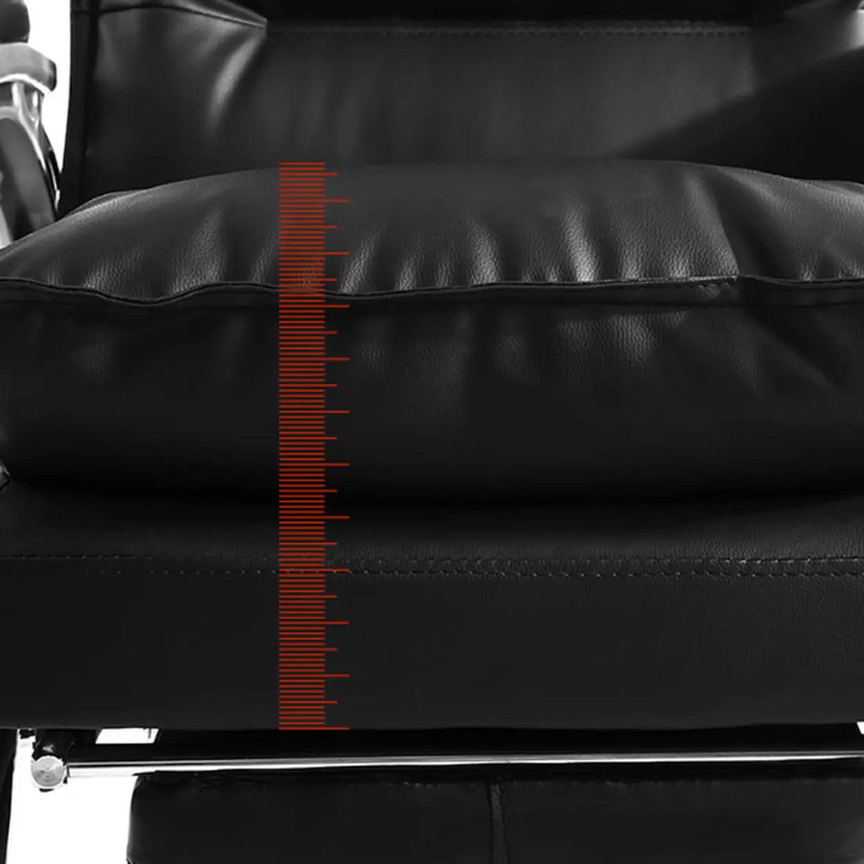 Luxurious Ergonomic Black Office Leather Chair with Armrest Image - 13