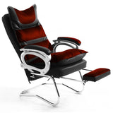 Luxurious Ergonomic Black Office Leather Chair with Armrest Image - 8