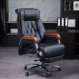 Luxurious Ergonomic Tilt Swivel Office Chair with Footrest Image - 1