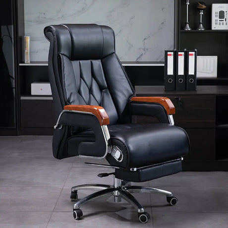 Luxurious Ergonomic Tilt Swivel Office Chair with Footrest Image - 1