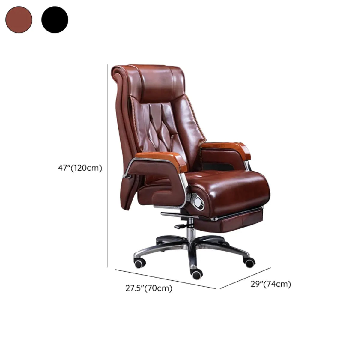 Luxurious Ergonomic Tilt Swivel Office Chair with Footrest 