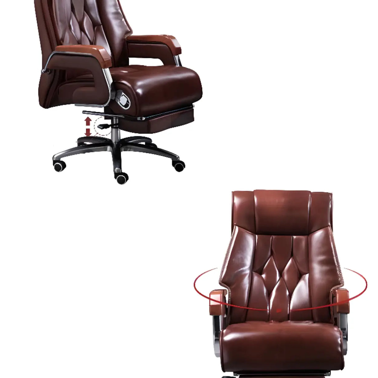 Luxurious Ergonomic Tilt Swivel Office Chair with Footrest Image - 9