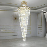 Luxurious Gold Spiral Crystal High Ceiling Chandelier Image - 14