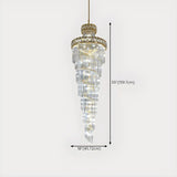 Luxurious Gold Spiral Crystal High Ceiling Chandelier #size