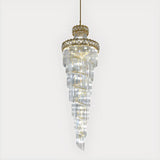 Luxurious Gold Spiral Crystal High Ceiling Chandelier Image - 6