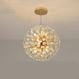 Luxurious Modern Gold Crystal Starburst Pendant Chandelier Image - 3