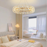 Luxurious Modern Gold Crystal Starburst Pendant Chandelier Image - 6