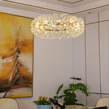 Luxurious Modern Gold Crystal Starburst Pendant Chandelier Image - 8