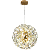 Luxurious Modern Gold Crystal Starburst Pendant Chandelier Image - 9