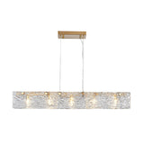 Luxurious Rectangular Glass Island Pendant Light Image - 6