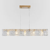 Luxurious Rectangular Glass Island Pendant Light Image - 7