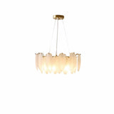 Luxury 2 Tiers Crystal Pearl Round Chandelier Image - 26