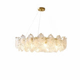 Luxury 2 Tiers Crystal Pearl Round Chandelier Image - 28