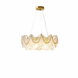 Luxury 2 Tiers Crystal Pearl Round Chandelier Image - 32