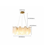 Luxury 2 Tiers Crystal Pearl Round Chandelier #size