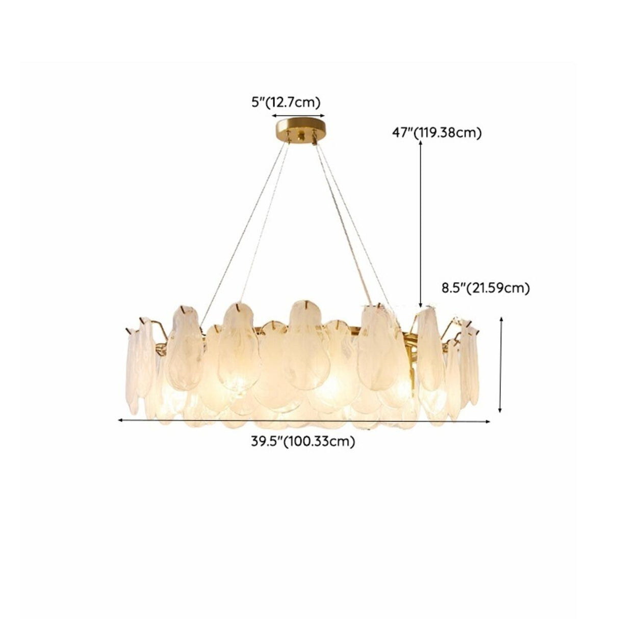 Luxury 2 Tiers Crystal Pearl Round Chandelier Image - 39