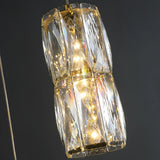 Luxury 3-Light Gold Cylinder Crystal Hanging Lights Image - 10