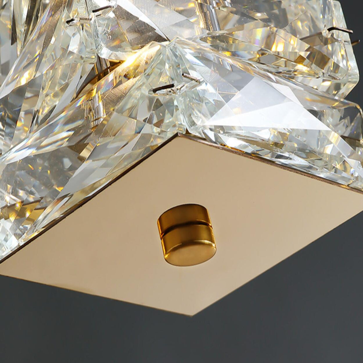 Luxury 3-Light Gold Cylinder Crystal Hanging Lights Image - 11