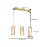 Luxury 3-Light Gold Cylinder Crystal Hanging Lights #size