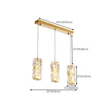 Luxury 3-Light Gold Cylinder Crystal Hanging Lights Image - 13