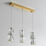 Luxury 3-Light Gold Cylinder Crystal Hanging Lights Image - 8