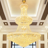 Luxury 3-Tier Gold Crystal Chandelier Adjustable Height Image - 4
