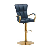 Luxury Adjustable Swivel Faux Leather  Bar Stool With Arms Image - 15