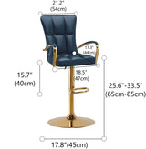 Luxury Adjustable Swivel Faux Leather  Bar Stool With Arms #size